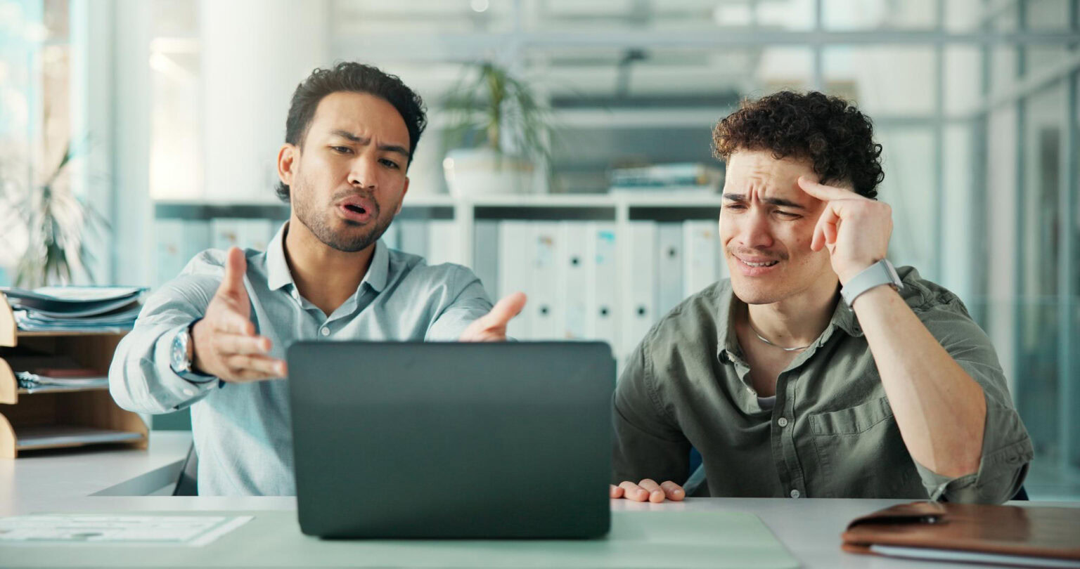 Two developers notice a bug on a website