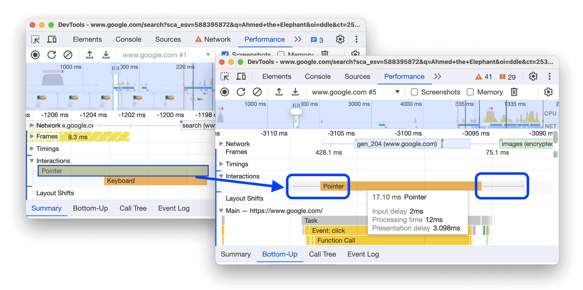 Chrome 121 and subsequent versions have significantly improved understanding of interactions and the resulting tasks in the CPU thread