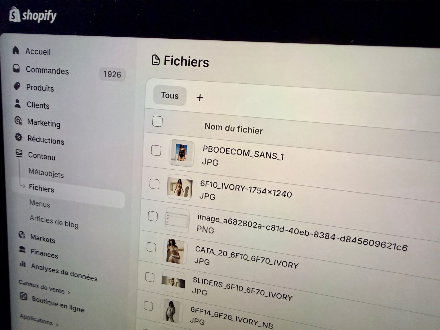 Shopify Admin Interface